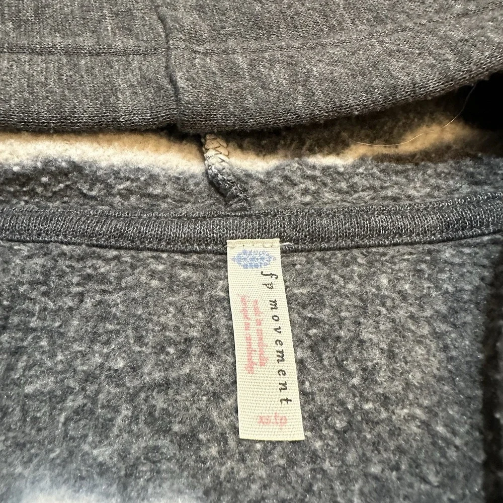 Free People FP Movement Believer Sweat Hoodie XS Blue Tie-Dye Lace Up  GUC